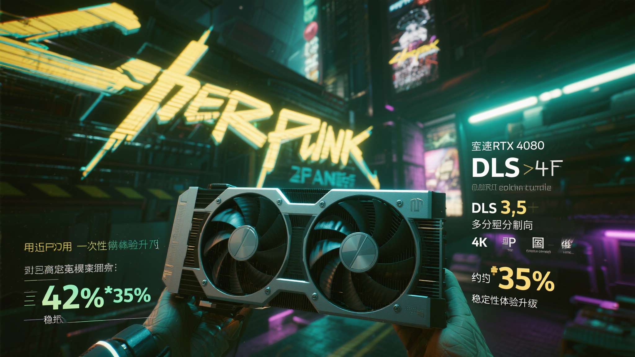 以《赛博朋克2077》为例，搭载RTX 4080的用户在开启DLSS 4.5多帧